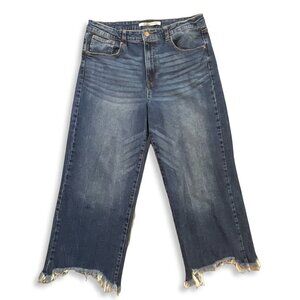 Celebrity Pink Jeans Womens 15 Blue Wide Leg Ankle Cropped Raw‎ Hem Retro 32x23